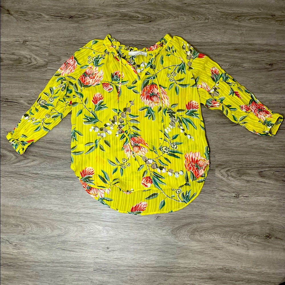 Loft - Floral V-Neck Blouse
